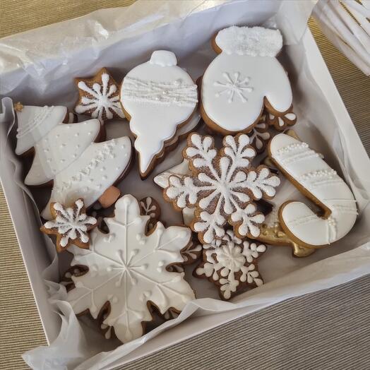 Набор пряников подарок на новый год "Изящное Рождество "