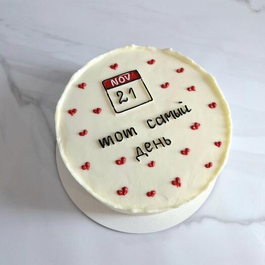 Бенто торт "Тот самый день" на 14 февраля, для пары, подруги, девушки, парня, мужа и жены