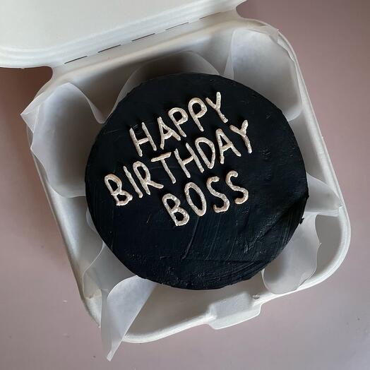 Бенто торт черный happy birthday
