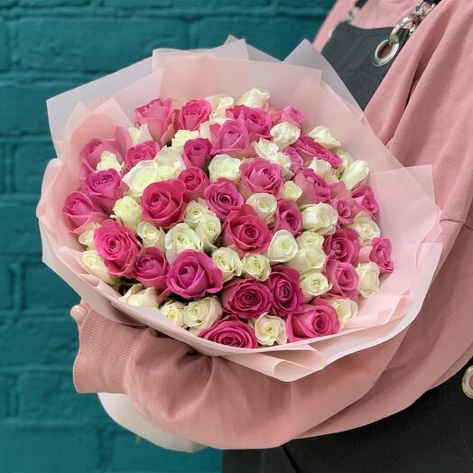 ШОК-цена😍 Букет из 75 роз по самой приятной цене в Новокузнецке🌸