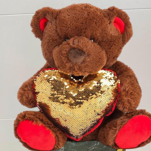 Peluche Oso Corazon Reversible