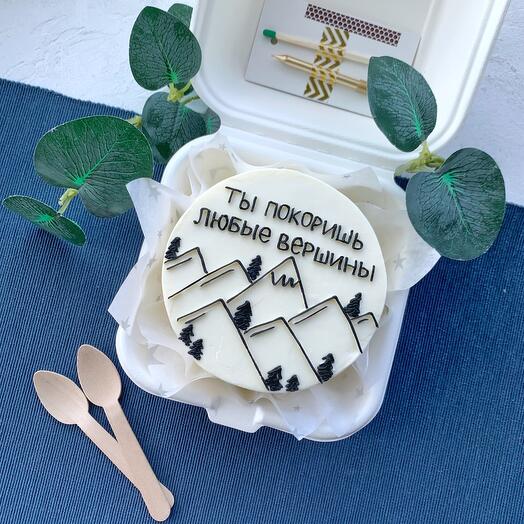 Bento cake "You will conquer any peaks" to a friend, girlfriend, student