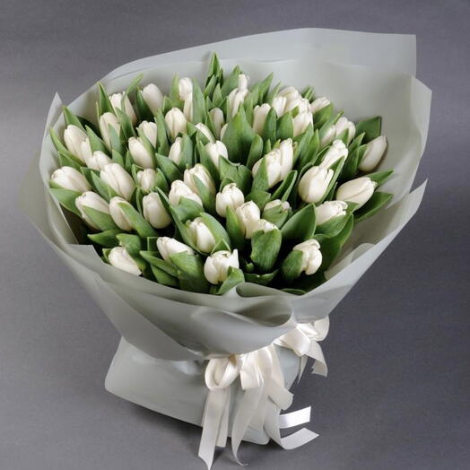 50 white tulips