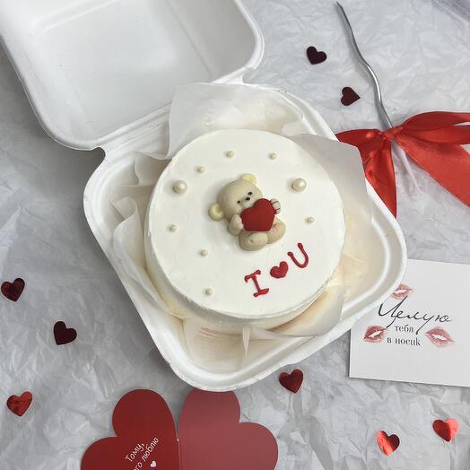 Бенто Мишка с сердечком I♥️U 14 февраля