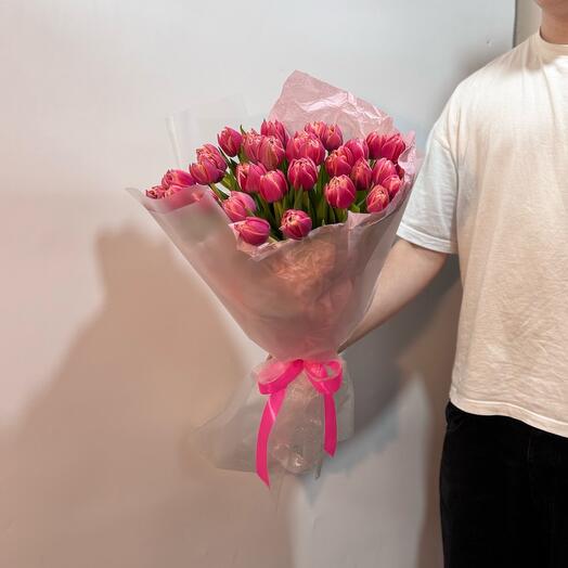 Bouquet of 35 peony-shaped tulips