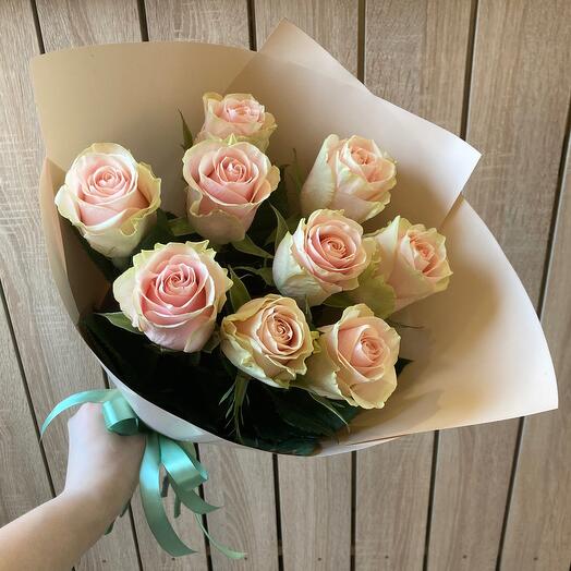 Bouquet of pink roses (9 pcs)