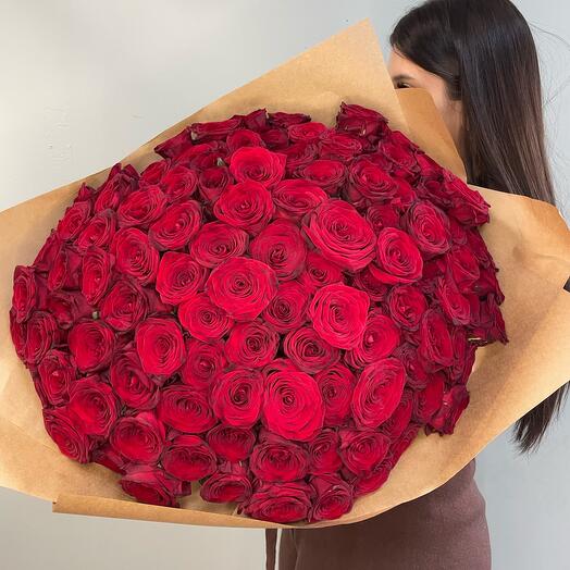 Red roses 101 buds gorgeous bouquet