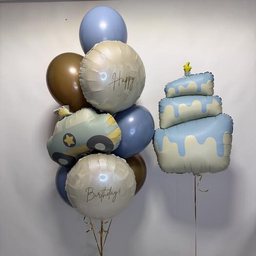 Воздушные шарики для мальчика Happy birthday