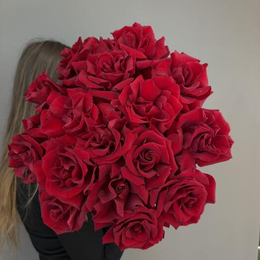 Бордовые французские розы под ленту ♥️ (15 шт)