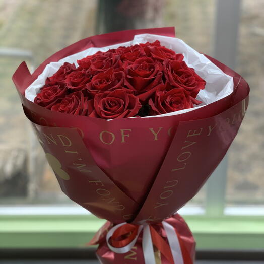 Bouquet of 15 red roses