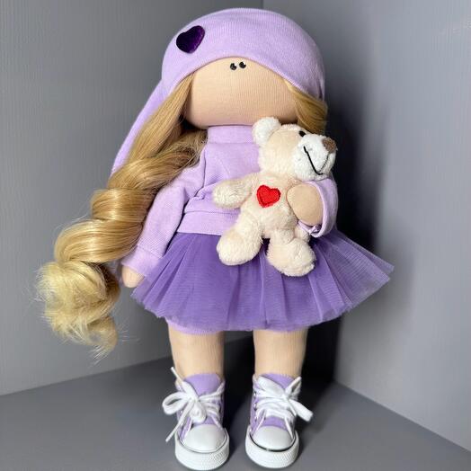 Интерьерная кукла с мишкой