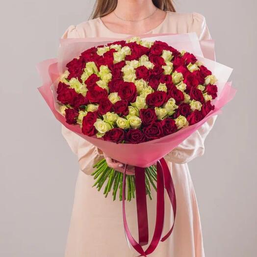 Букет 101 роза 40 см