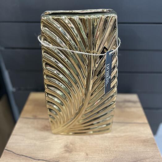 Ваза керамическая золотая