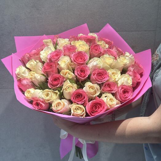 Яркий букет из 51 розы для любимой 💓