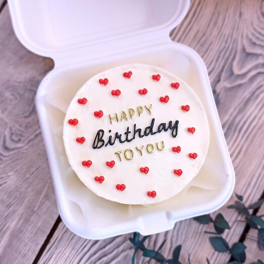Бенто-торт с надписью на день рождения Happy Birthday to You