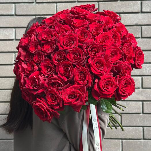 51 красная роза 60см