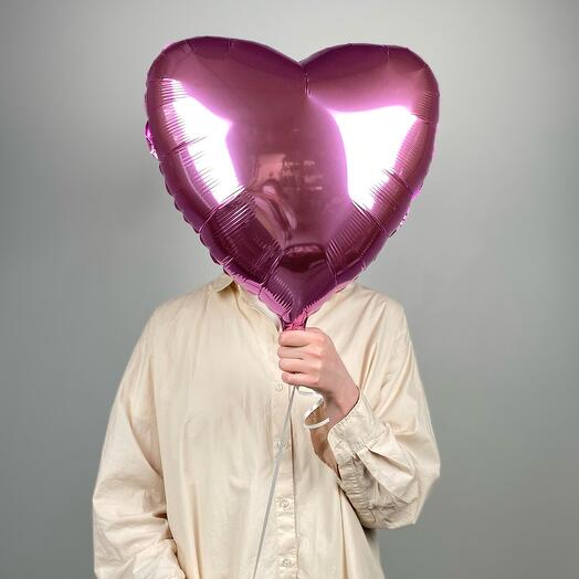 Шар-сердце розовый 18  /46 см