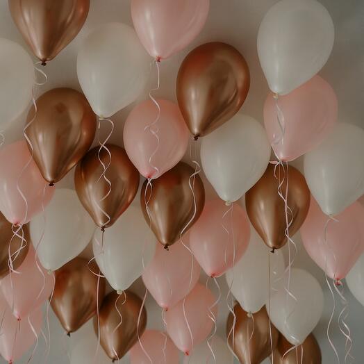 Balloons for the ceiling 25 pink white gold