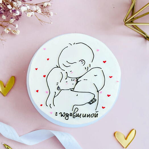 Бенто торт для парня, на годовщину, девушке, парню, подарок признание, сердце, любовь, люблю