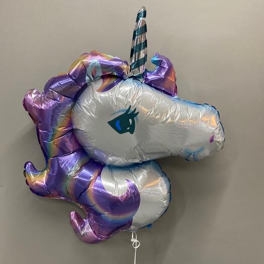 Шар единорог фиолетовый