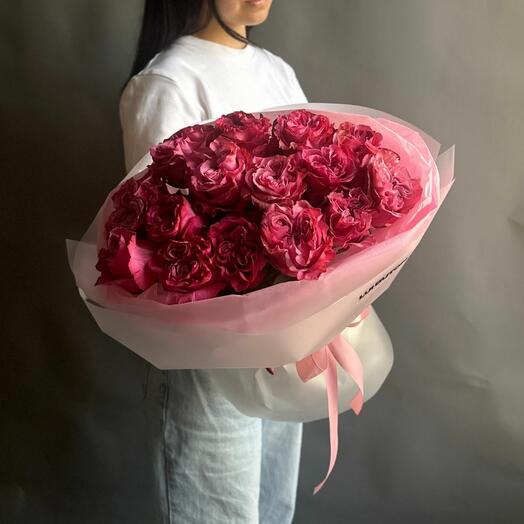 Букет "15 пионовидных роз Country Blue"