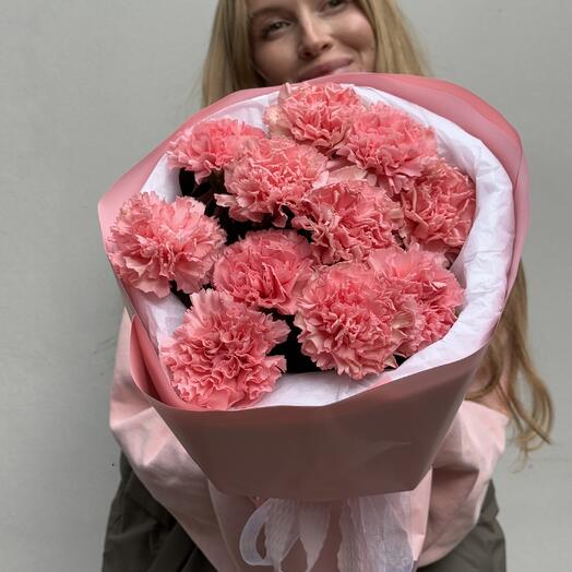 Монобукет «Розовый комплимент» из диантусов💗