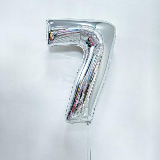 Шар Цифра 7 серебро