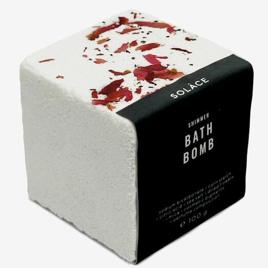 SOLACE Бомбочка для ванны "Кокос" с морской солью, шиммером и сухоцветами