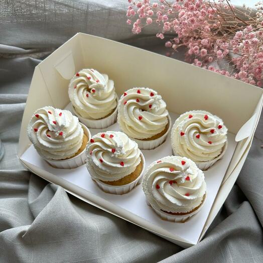 Набор капкейков в подарок на день рождения / в офис 6 штук