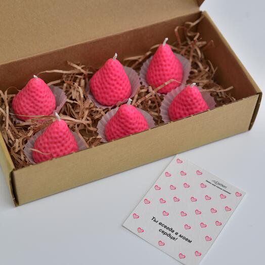 Свечи для торта Клубника 6 штук