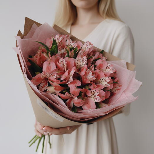 Соберу букет 🌿026 (9 розовых альстрамерий)