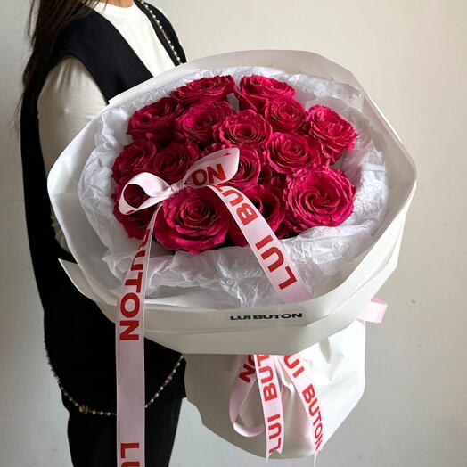 Букет "15шт малиновых роз"