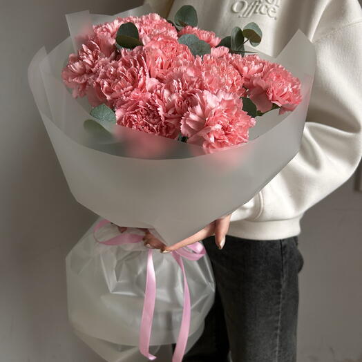 Букет из диантусов «Тайна розового сада»