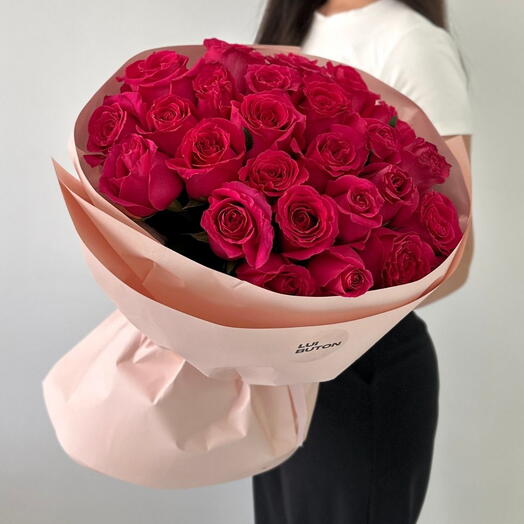 Букет "25 малиновых роз"