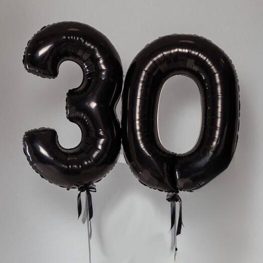 Воздушные шары цифры «30», черные