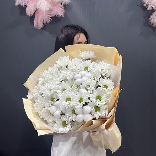 Хризантема ромашка белая 7 шт