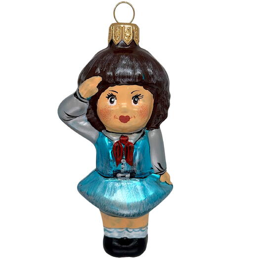 Ёлочная игрушка "Пионерка - 05" (Эвис) в голубом без бантиков