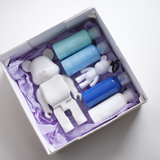 Набор для fluid art с мишкой из гипса