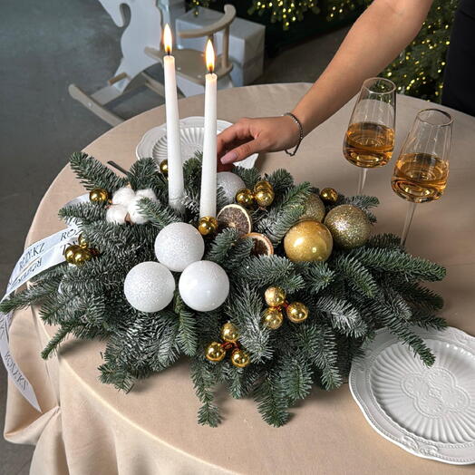 Зимняя настольная композиция GOLDEN