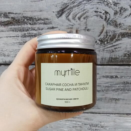 Аромасвеча сахарная сосна и пачули