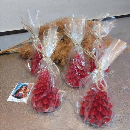 Свечи елочки 5шт красные