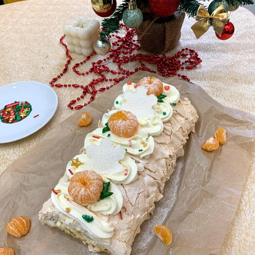 Меренговый рулет Новый год