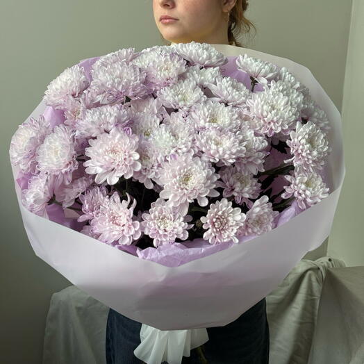 Лавандовый плед из кустовых хризантем