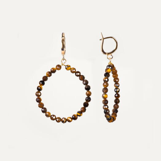 Серьги Ирис Тигровый глаз 14K (EAR1145)