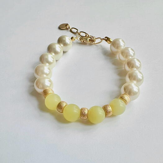 Браслет с жемчугом Солнечный пион
