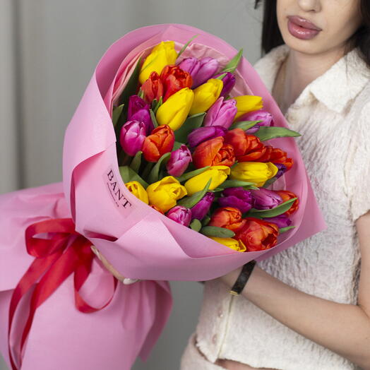 33 тюльпана микс