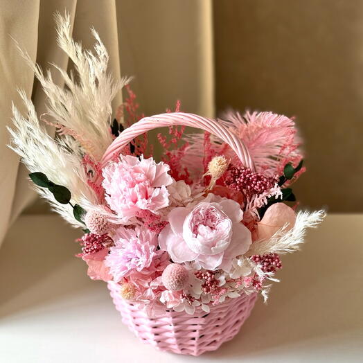 Корзина с цветами стабилизированными💗