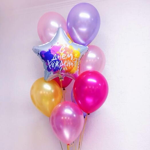 Гелиевые шары с надписью «С днём рождения» с доставкой 🎈