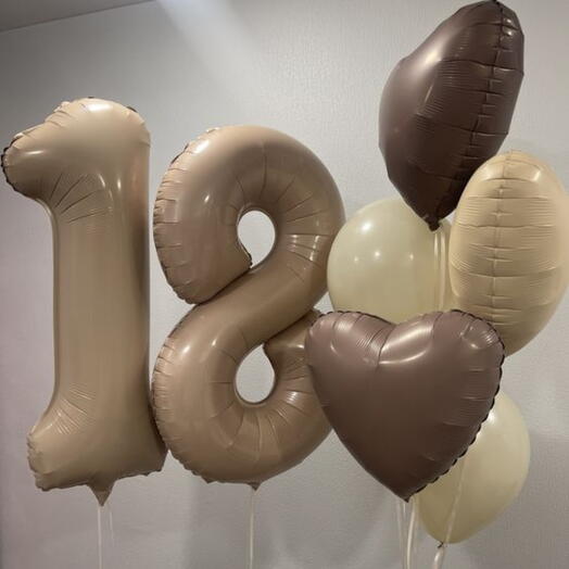 Воздушные шары на 18 лет девушке "Лепестки пиона"