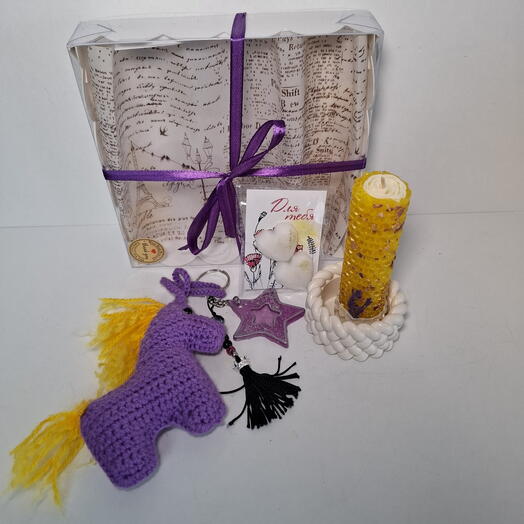 Подарочный набор Хенд Мейд - подвес-  брелочек- хит сезона,    свеча из вощины, ручная работа